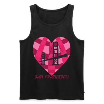 Ich liebe Andenken San Franciscos Golden Gate Brid - Männer Premium Bio Tank Top - Schwarz - Vorne - AI Model Male 178 light (178cm)
