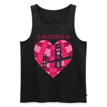 San Francisco Heart Golden Gate Bridge Love Caliph - Men's Premium Organic Tank Top - black - Front - Michal (187cm)