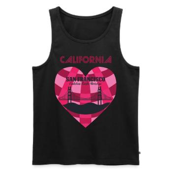 Kalifornien Retro San Francisco Golden Gate Bridge - Männer Premium Bio Tank Top - Schwarz - Vorne - AI Model Male 178 light (178cm)