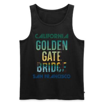 Golden Gate Bridge-Souvenir-San Francisco-Tour in - Männer Premium Bio Tank Top - Schwarz - Vorne - AI Model Male 178 light (178cm)