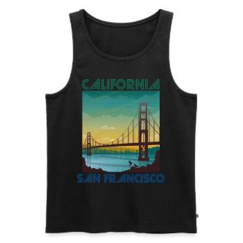 Kalifornien San Francisco Holiday Golden Gate Brid - Männer Premium Bio Tank Top - Schwarz - Vorne - AI Model Male 178 light (178cm)