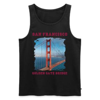 Golden Gate Bridge Souvenir San Francisco Kaliforn - Männer Premium Bio Tank Top - Schwarz - Vorne - AI Model Male 178 light (178cm)