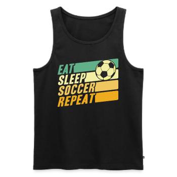 Eat Sleep Soccer Repeat - Men's Premium Organic Tank Top - black - Front - Michal (187cm)