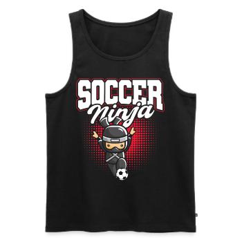 Joueur de football ninja mignon amoureux du football drôle - Débardeur bio Premium Homme - noir - Devant - Michal (187cm)