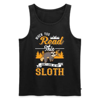 Sloth Gift Sloth - Men's Premium Organic Tank Top - black - Front - Michal (187cm)
