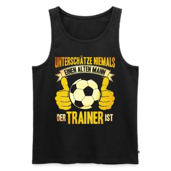 Unterschätze Niemals einen alten Mann der Trainer - Männer Premium Bio Tank Top - Schwarz - Vorne - Michal (187cm)