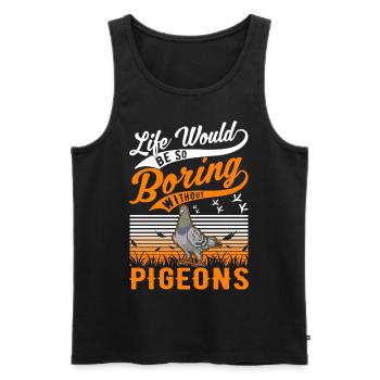 Pigeon Cadeau Pigeon Fancier City Pigeon Pigeonnier Pigeon Transporteur Pigeon - Débardeur bio Premium Homme - noir - Devant - Michal (187cm)