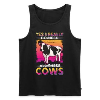 Cow Cattle breeder Farmer Cows Farmer - Men's Premium Organic Tank Top - black - Front - Michal (187cm)