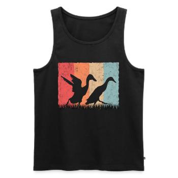 Indian Running Duck Retro Bottle Duck Vintage - Débardeur bio Premium Homme - noir - Devant - Michal (187cm)