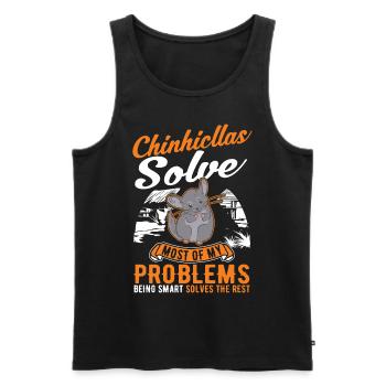 Chinchilla Gift Woolly Short-tailed Chinchilla - Men's Premium Organic Tank Top - black - Front - AI Model Male 178 light (178cm)
