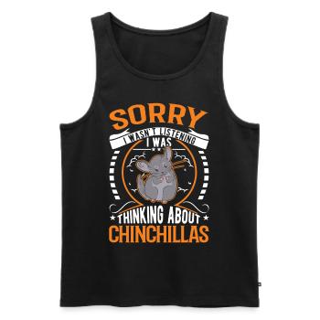 Chinchilla Gift Woolly Short-tailed Chinchilla - Men's Premium Organic Tank Top - black - Front - Michal (187cm)