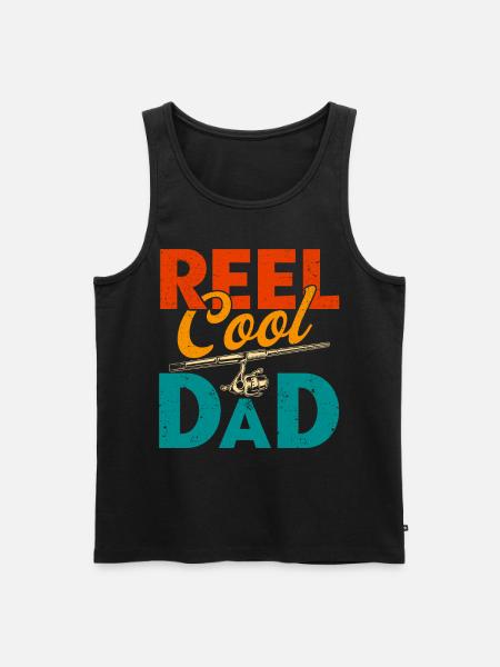 Reel Cool Dad Fishing Father - Men's Premium Organic Tank Top - black