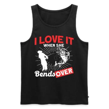 I Love It When She bends Over - Männer Premium Bio Tank Top - Schwarz - Vorne - Michal (187cm)