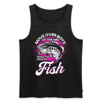 Move over Boys Let This Girl Show You Hoy To Fish - Men's Premium Organic Tank Top - black - Front - Michal (187cm)