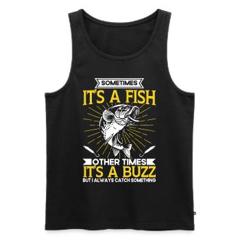 Sometimes Its A Fish Other Times Its A Buzz - Männer Premium Bio Tank Top - Schwarz - Vorne - AI Model Male 178 light (178cm)