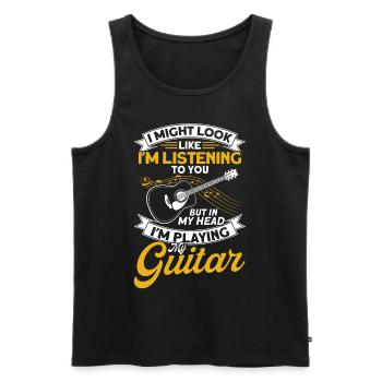 I might look like in listening to you guitar - Men's Premium Organic Tank Top - black - Front - AI Model Male 178 light (178cm)