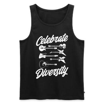 Celebrate Diversity - Men's Premium Organic Tank Top - black - Front - AI Model Male 178 light (178cm)