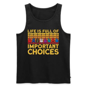 Guitars Retro - Men's Premium Organic Tank Top - black - Front - AI Model Male 178 light (178cm)