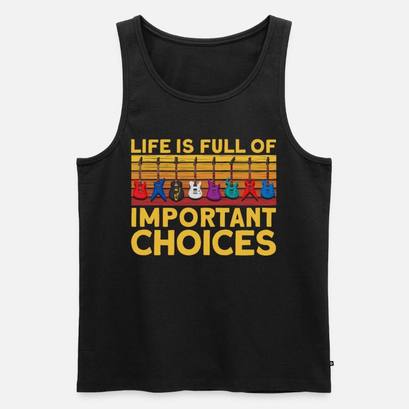 Gitarren Retro - Männer Premium Bio Tank Top - Schwarz
