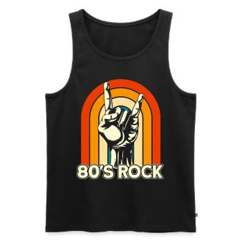Vintage Retro 80s Rock Pommesgabel - Männer Premium Bio Tank Top - Schwarz - Vorne - AI Model Male 178 light (178cm)