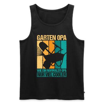 Garten Opa wie ein Normler Opa - Männer Premium Bio Tank Top - Schwarz - Vorne - Michal (187cm)