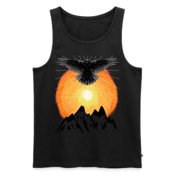 Sunbeams Raven Mountains Beyond Nature Sun - Men's Premium Organic Tank Top - black - Front - AI Model Male 178 light (178cm)