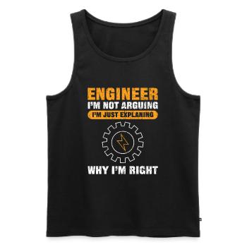 Engineer I'm Not Arguing Funny Engineering - Men's Premium Organic Tank Top - black - Front - AI Model Male 178 light (178cm)