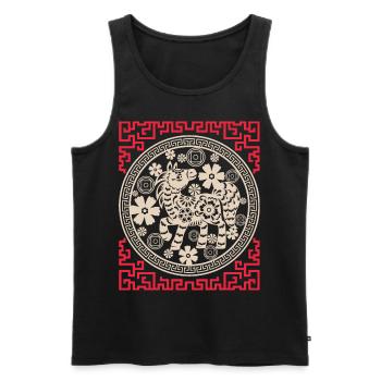 Chinese Horoscope China Year of the Horse - Men's Premium Organic Tank Top - black - Front - AI Model Male 178 light (178cm)