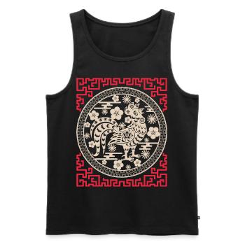 Horoscope chinois Chine Année du Coq - Débardeur bio Premium Homme - noir - Devant - Michal (187cm)