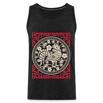 Horoscope chinois Chine Année du Coq - Débardeur bio Premium Homme - charbon - Devant - Alexander (188cm)