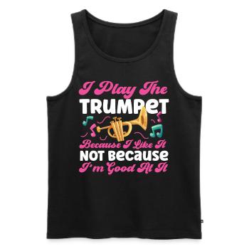 Trumpet Player I Play The Trumpet - Männer Premium Bio Tank Top - Schwarz - Vorne - Michal (187cm)