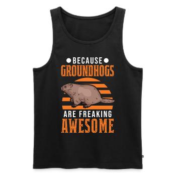 Murmeltier Groundhog Day Waldmurmeltier - Männer Premium Bio Tank Top - Schwarz - Vorne - AI Model Male 178 light (178cm)