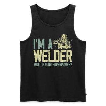 Welder Welding Vintage I'm A - Männer Premium Bio Tank Top - Schwarz - Vorne - AI Model Male 178 light (178cm)