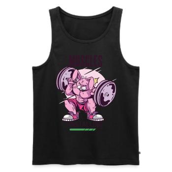Muskeln installieren Rabbit Gym Motivation Workout - Männer Premium Bio Tank Top - Schwarz - Vorne - AI Model Male 178 light (178cm)