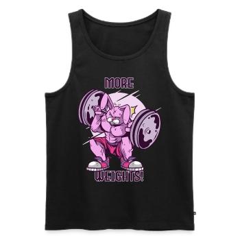 Fitnessstudio Hase Mehr Gewichte Training Motivati - Männer Premium Bio Tank Top - Schwarz - Vorne - AI Model Male 178 light (178cm)