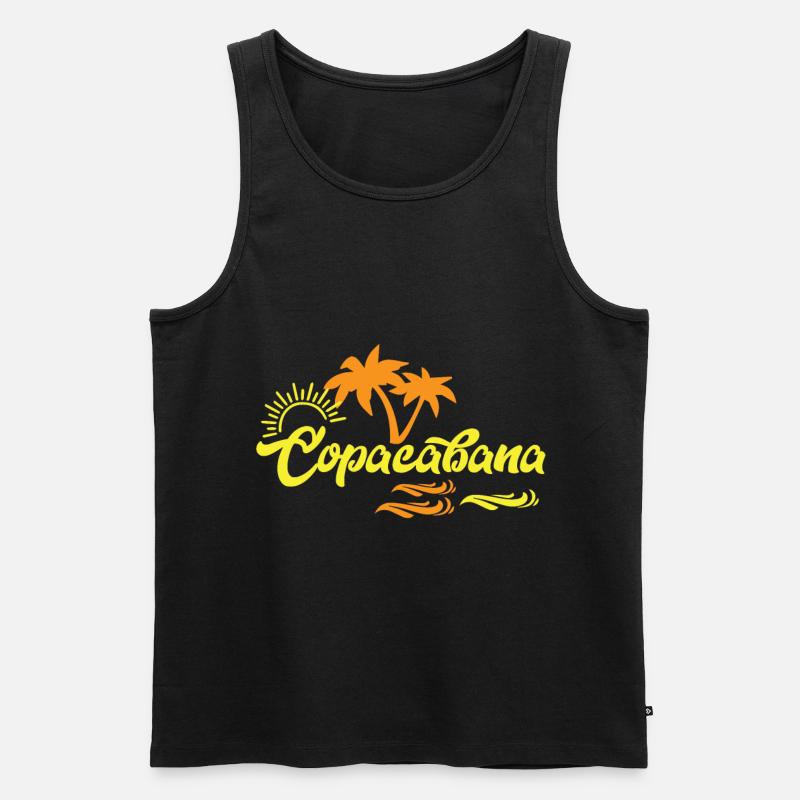 Plage Copacabana Rio Palms Soleil d’été Ondes U - Débardeur bio Premium Homme - noir