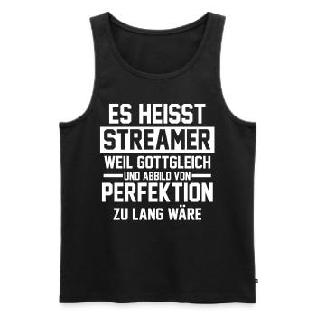 Gaming Zocken Zocker Gamer Streaming Streamer - Männer Premium Bio Tank Top - Schwarz - Vorne - Michal (187cm)