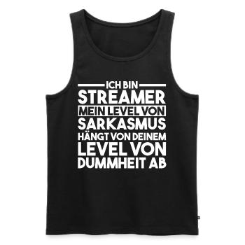 Gaming Zocken Zocker Gamer Streaming Streamer - Männer Premium Bio Tank Top - Schwarz - Vorne - Michal (187cm)