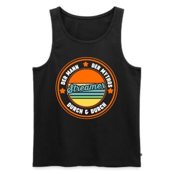 Gaming Zocken Zocker Gamer Streaming Streamer - Männer Premium Bio Tank Top - Schwarz - Vorne - Michal (187cm)