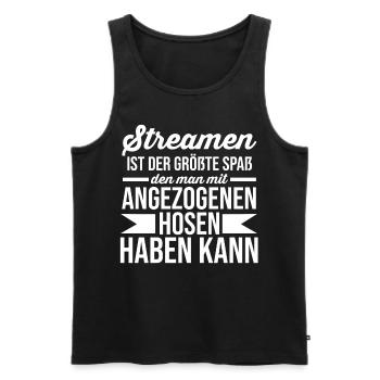 Gaming Zocken Zocker Gamer Streaming Streamer - Männer Premium Bio Tank Top - Schwarz - Vorne - Michal (187cm)