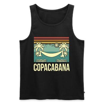 Copacabana Rio Palms Summer Beach Sun Brazil - Men's Premium Organic Tank Top - black - Front - Michal (187cm)