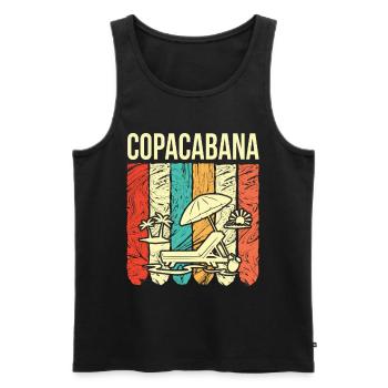 Copacabana Holiday Rio Palms Summer Beach Sun B - Men's Premium Organic Tank Top - black - Front - Michal (187cm)