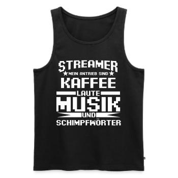 Gaming Zocken Zocker Gamer Streaming Streamer - Männer Premium Bio Tank Top - Schwarz - Vorne - Michal (187cm)