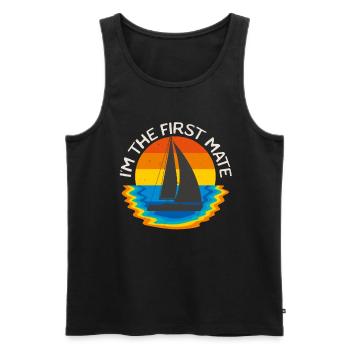 First Maat Sailboat Sailing Sailors Retro Vintage - Men's Premium Organic Tank Top - black - Front - Michal (187cm)