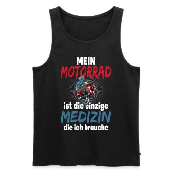 MEIN MOTORRAD IST DIE EINZIGE MEDIZIN DIE ICH - Männer Premium Bio Tank Top - Schwarz - Vorne - Michal (187cm)