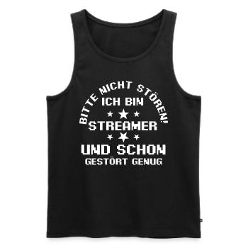 Gaming Zocken Zocker Gamer Streaming Streamer - Männer Premium Bio Tank Top - Schwarz - Vorne - Michal (187cm)