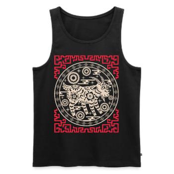 Horoscope chinois Chine Année de la Chèvre - Débardeur bio Premium Homme - noir - Devant - Michal (187cm)