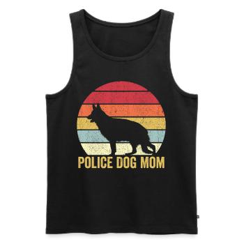 Policier Chien Police Vintage - Débardeur bio Premium Homme - noir - Devant - AI Model Male 178 light (178cm)