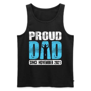 Proud Dad Since November 2021 - Men's Premium Organic Tank Top - black - Front - AI Model Male 178 light (178cm)