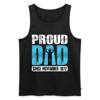 Fier papa depuis novembre 1972 - Débardeur bio Premium Homme - noir - Devant - Michal (187cm)